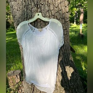 ⬇️Price Drop!⬇️ Ambra Mixed Media Silk Blouse in size S